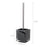Stainless Steel Handle Toilet Brush with Resin Base Deep Cleaning Bathroom Accessory - 4