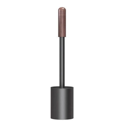 Space Aluminum + Wood Toilet Brush with Stand Bathroom No Dead Angle Cleaning Tool - Black Walnut Color - 1