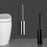 37cm Thickened Stainless Steel Long Handle Toilet Brush with Base Bathroom Cleaning Tool - Black - 3