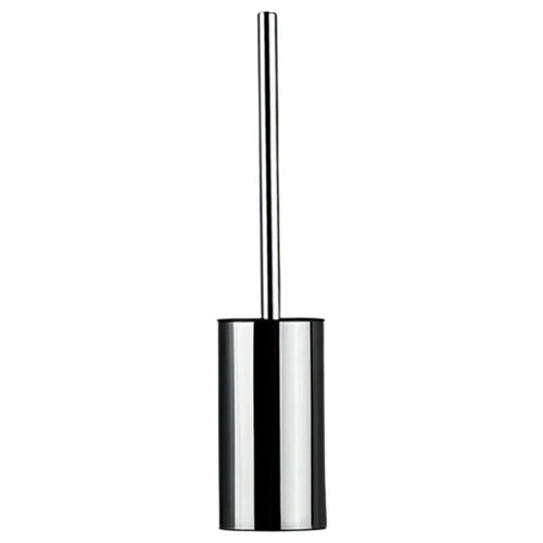43cm Thickened Stainless Steel Long Handle Toilet Brush with Base Bathroom Cleaning Tool - Silver - 1