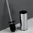 43cm Thickened Stainless Steel Long Handle Toilet Brush with Base Bathroom Cleaning Tool - Silver - 2
