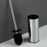 45cm Thickened Stainless Steel Long Handle Toilet Brush with Base Bathroom Cleaning Tool - Silver - 2