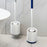 No Drill Wall Mounted / Freestanding Toilet Brush + Base Bathroom Cleaning Tool - White / Blue - 6