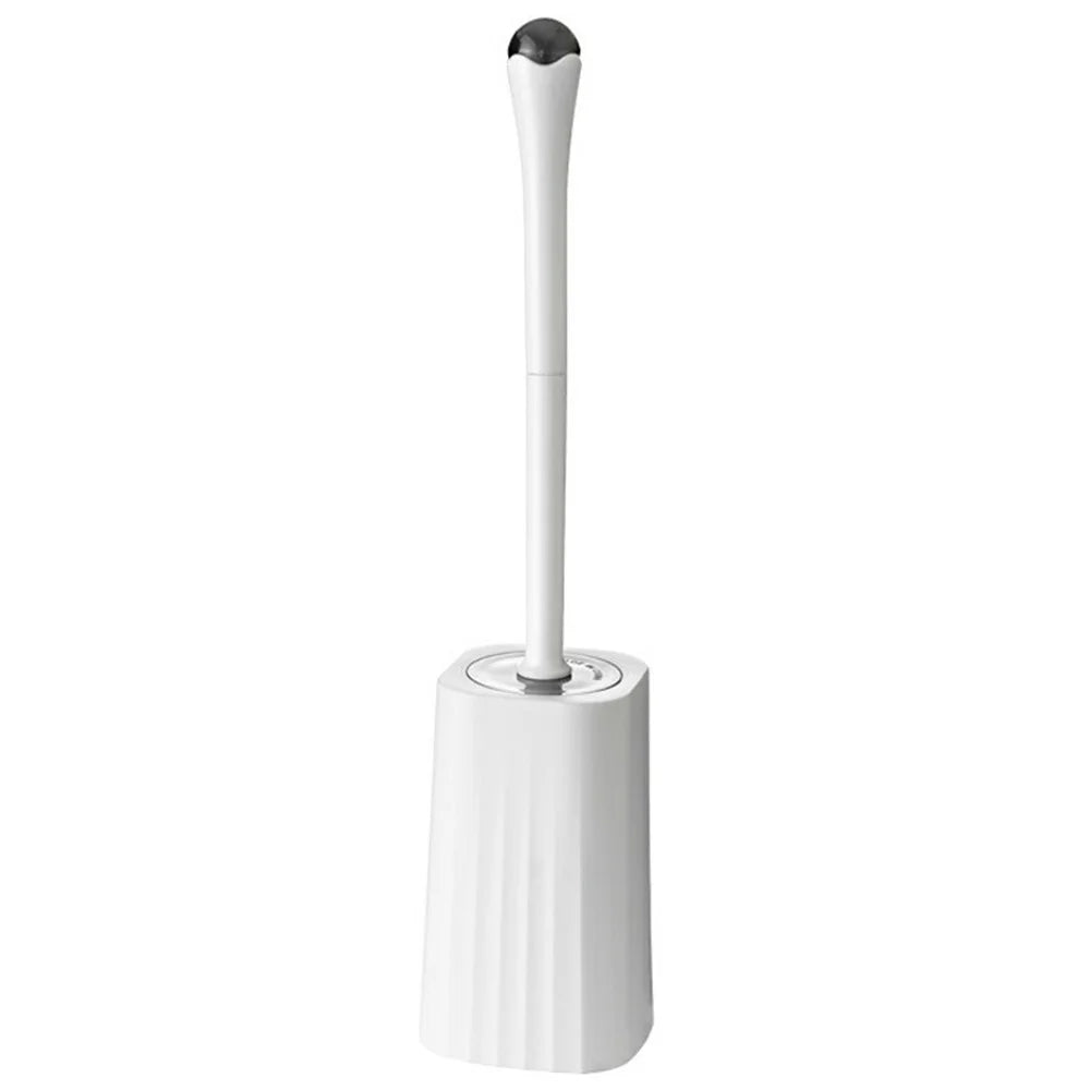 Long Handle Toilet Brush + Storage Base No Dead Angle Bathroom Cleaning Tool - 1