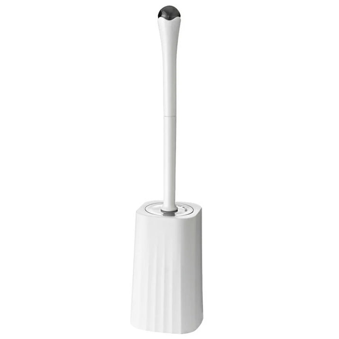 Long Handle Toilet Brush + Storage Base No Dead Angle Bathroom Cleaning Tool - 1