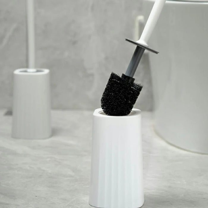 Long Handle Toilet Brush + Storage Base No Dead Angle Bathroom Cleaning Tool - 5