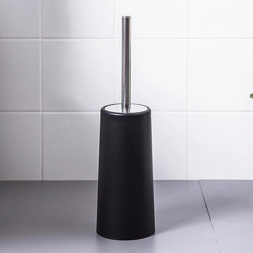 European Style Bathroom Toilet Brush Stainless Steel + PP Long Handle Cleaning Brush with Base - 2