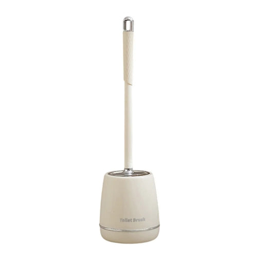 Home Bathroom Toilet Brush with Base Long Handle Deep Cleaning Plastic Brush - Silver - 1