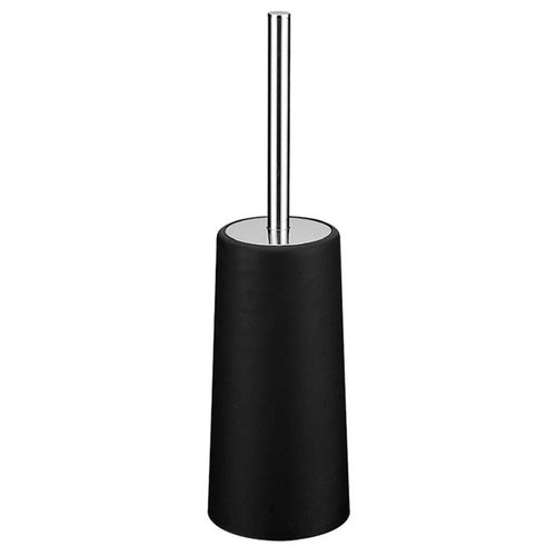 T-211-M Stainless Steel Handle Toilet Brush with Holder Floor Standing Hotel Home Bathroom Cleaning Tool - Black - 1