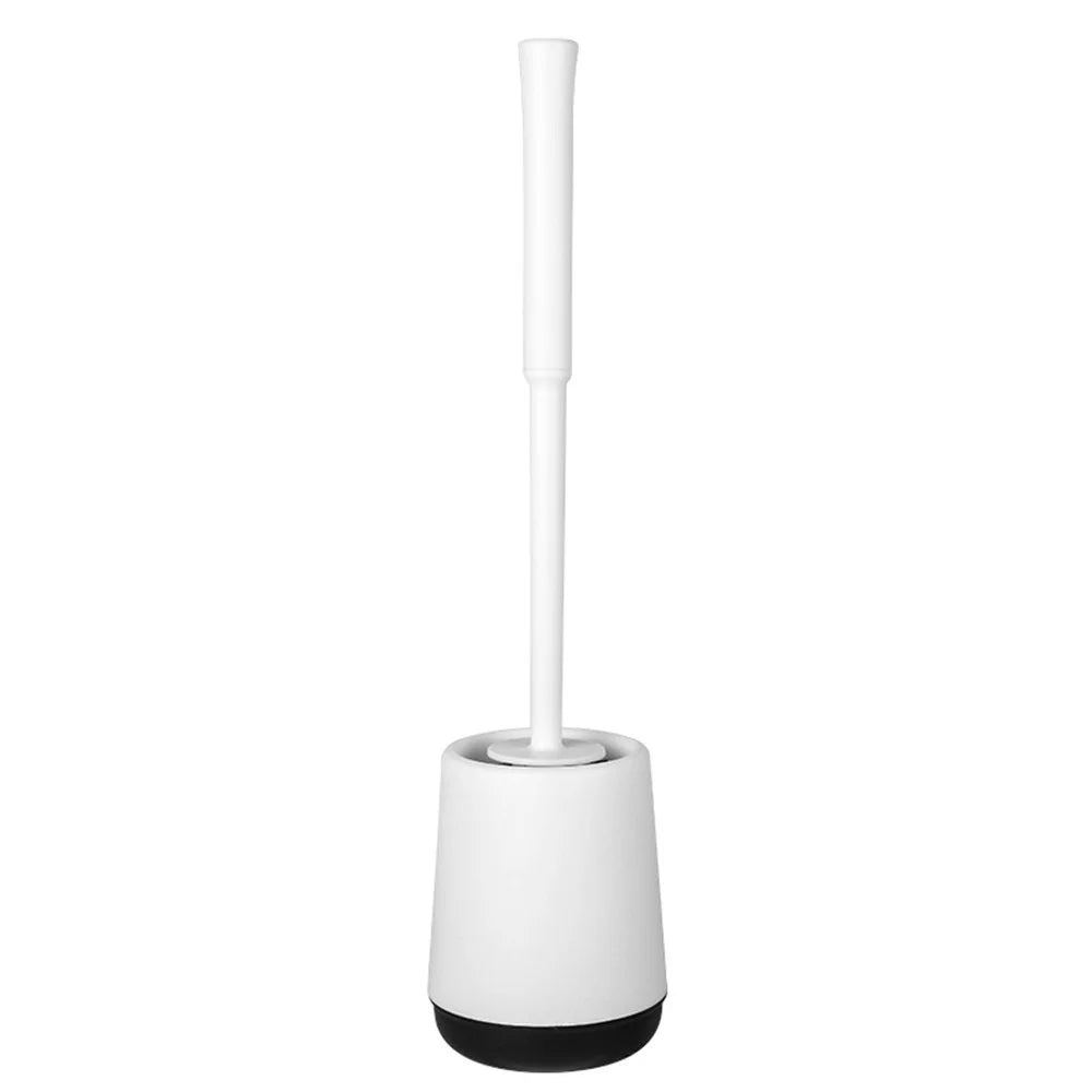 T-C207 Long Handle Toilet Brush with Base Floor Standing / Wall Mounted Hotel Home Bathroom Cleaning Brush - Black Bottom - 1