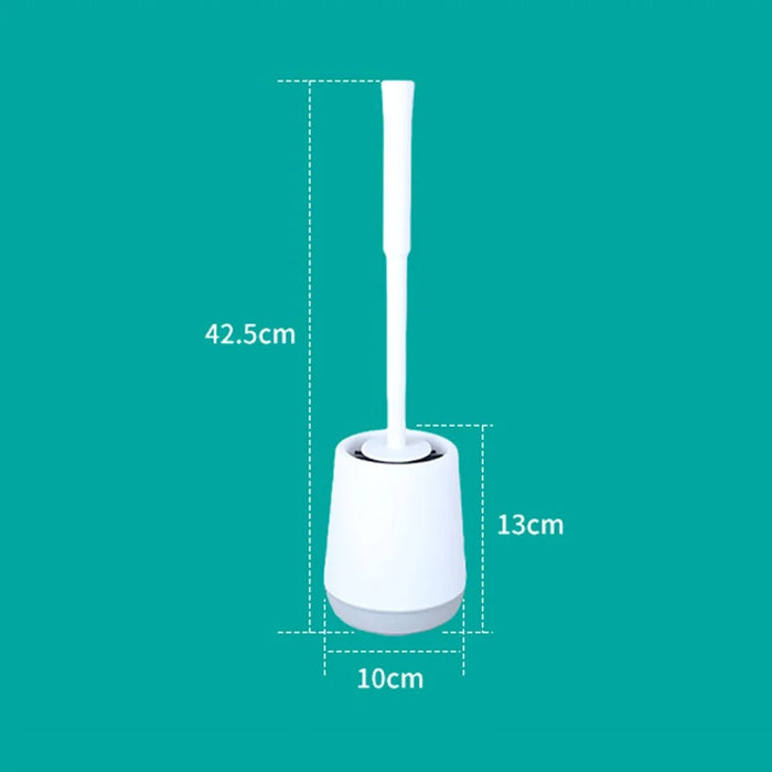 T-C207 Long Handle Toilet Brush with Base Floor Standing / Wall Mounted Hotel Home Bathroom Cleaning Brush - Black Bottom - 5