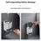 Wall Mounted / Floor Standing Long Handle Toilet Brush with Base Soft Bristles Bathroom Cleaning Tool - Square Base - 5