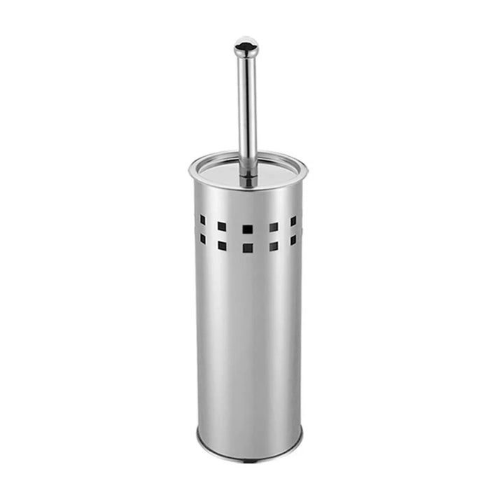 Stainless Steel Toilet Brush with Base Long Handle Soft Bristles Bathroom Cleaning Tool - 1