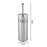 Stainless Steel Toilet Brush with Base Long Handle Soft Bristles Bathroom Cleaning Tool - 6