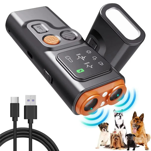 P7 Dual Head Anti Barking Device for Dogs Ultrasonic Dog Trainer Built In LED Flashlight High Power Dog Repellent - 1