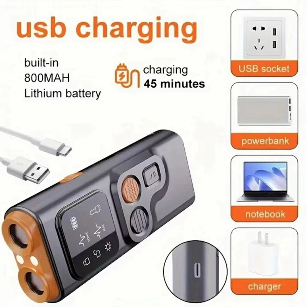 P7 Dual Head Anti Barking Device for Dogs Ultrasonic Dog Trainer Built In LED Flashlight High Power Dog Repellent - 4