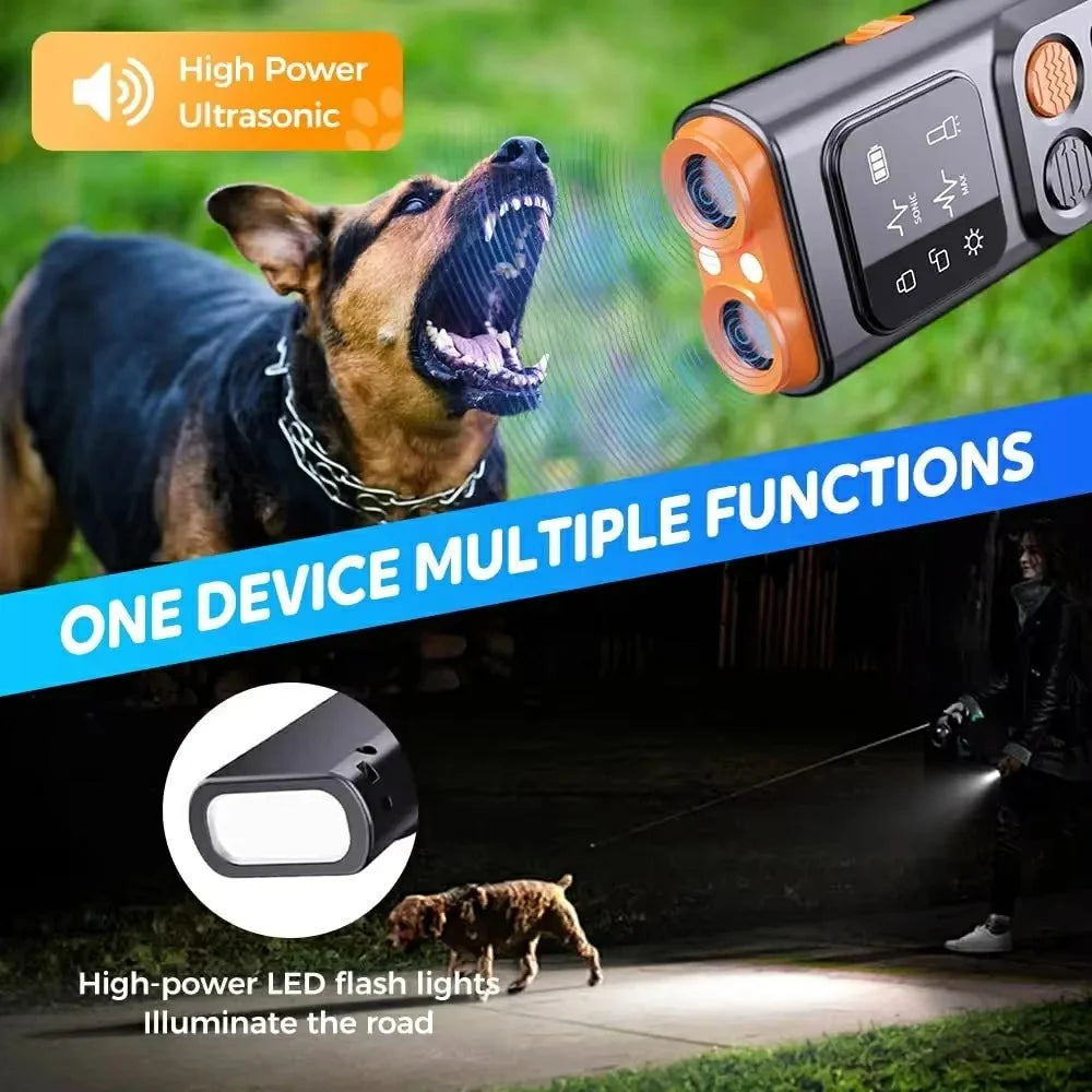 P7 Dual Head Anti Barking Device for Dogs Ultrasonic Dog Trainer Built In LED Flashlight High Power Dog Repellent - 5
