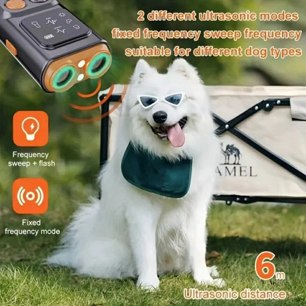 P7 Dual Head Anti Barking Device for Dogs Ultrasonic Dog Trainer Built In LED Flashlight High Power Dog Repellent - 6