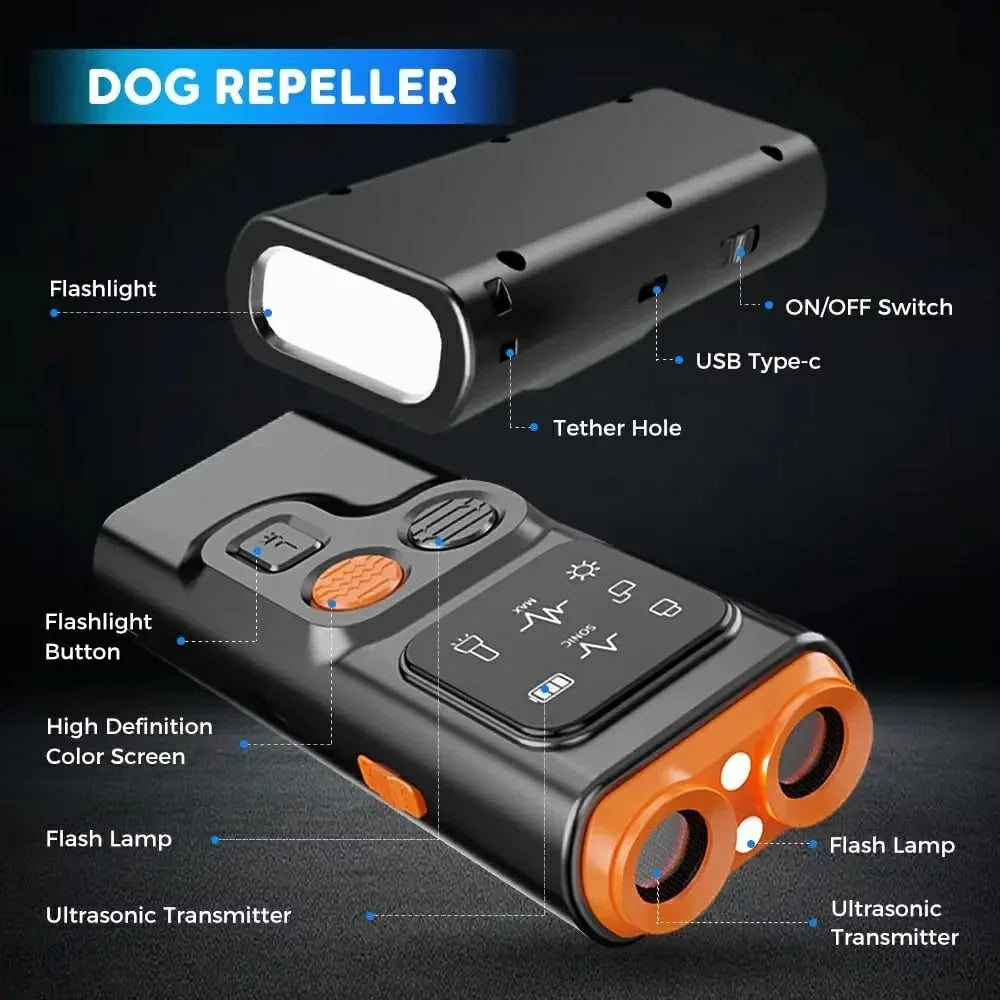 P7 Dual Head Anti Barking Device for Dogs Ultrasonic Dog Trainer Built In LED Flashlight High Power Dog Repellent - 7