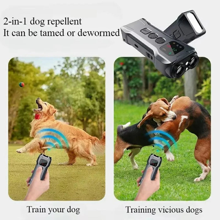 P9 Dual Head Dog Bark Deterrent Ultrasonic Dog Training Device High Power Pet Repellent Built In LED Flashlight - 6