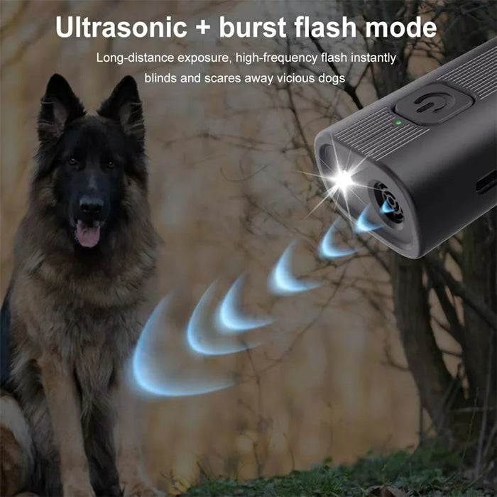 P12 Mini Ultrasonic Dog Repellent Portable Dog Training Anti-Barking Device Built In LED Flashlight - 5