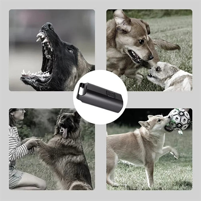 P12 Mini Ultrasonic Dog Repellent Portable Dog Training Anti-Barking Device Built In LED Flashlight - 7
