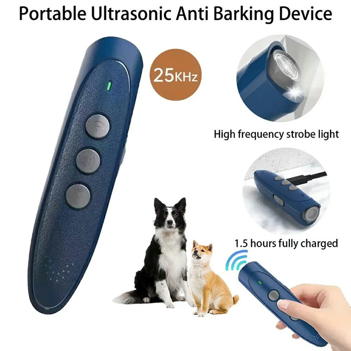 P03 Ultrasonic Dog Repellent Portable Training Device Rechargeable Anti Barking Deterrent - 2