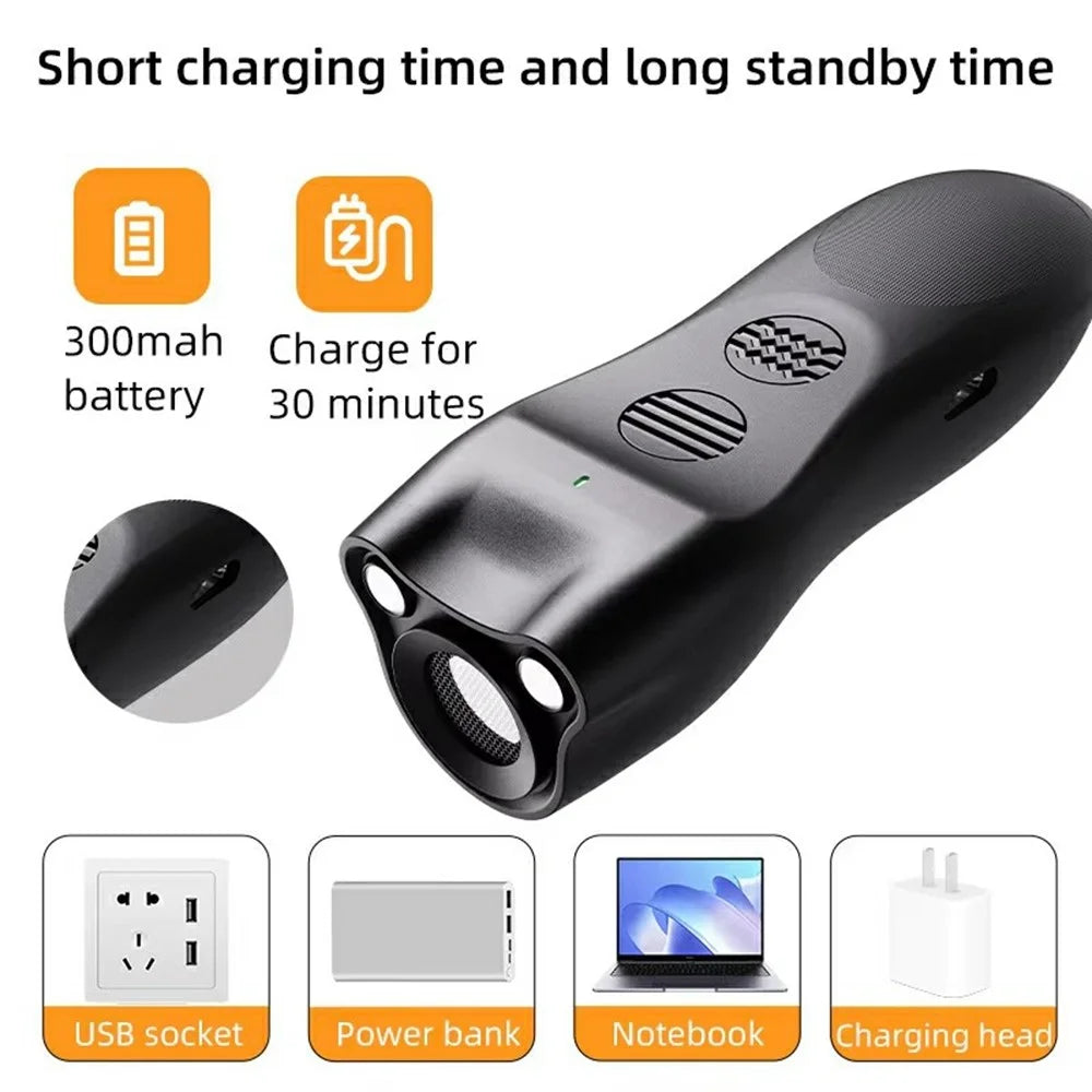 P23 Ultrasonic Dog Repellent Dual Flash LED Pet Training Anti Barking Device - Black - 5