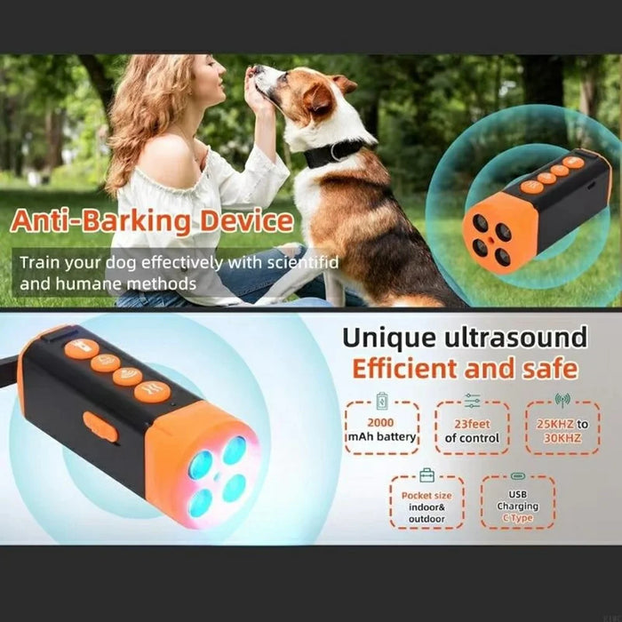 Ultrasonic Dog Repellent High Power Anti Barking Dog Training Device with Flashlight - 2