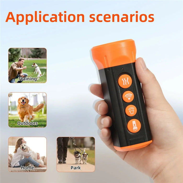Ultrasonic Dog Repellent High Power Anti Barking Dog Training Device with Flashlight - 4