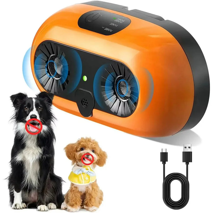 D6 Ultrasonic Pet Anti Barking Device Dogs Outdoor Training Deterrent Tool - Orange - 1