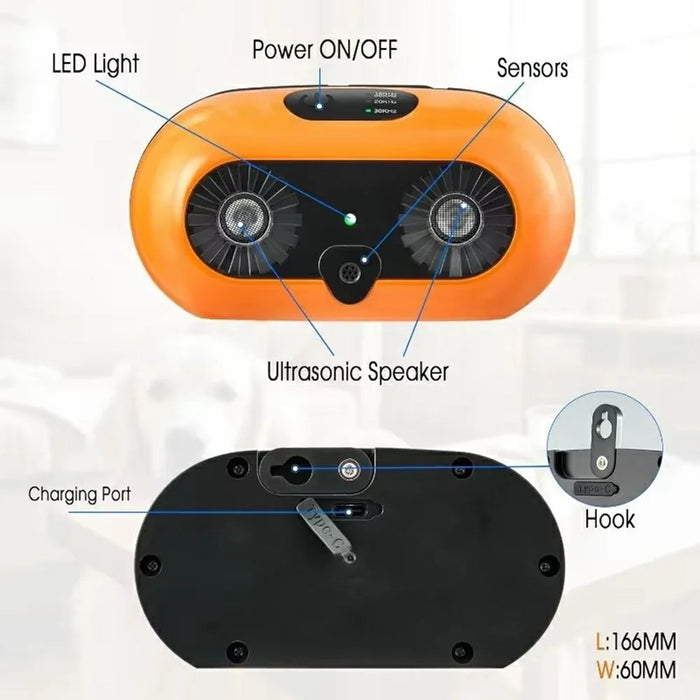 D6 Ultrasonic Pet Anti Barking Device Dogs Outdoor Training Deterrent Tool - Orange - 5