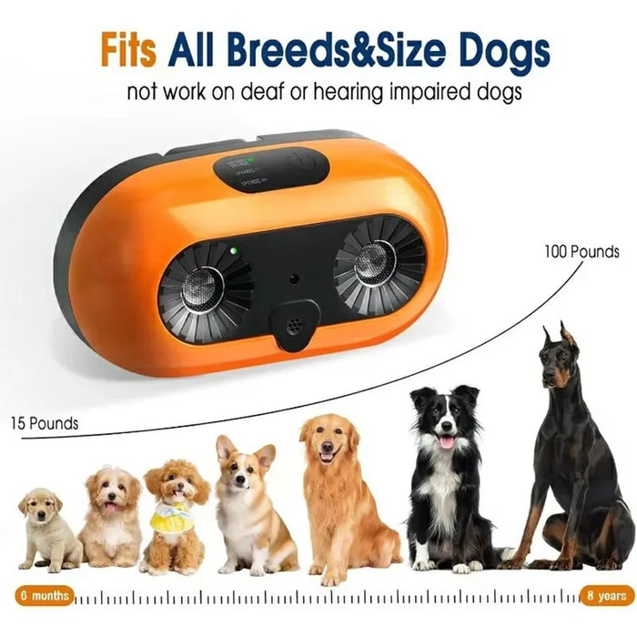D6 Ultrasonic Pet Anti Barking Device Dogs Outdoor Training Deterrent Tool - Orange - 6