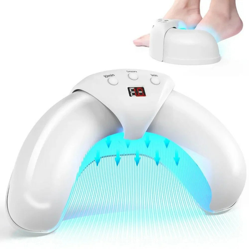 Crescent Shape Foldable Mini Nail Lamp LCD Display 22-LED UV Dryer for Toenails  /  Fingernails, 18 Blue + 4 Red LEDs - 1