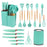 19Pcs / Set Silicone Kitchen Utensil Stainless Steel Knife Silicone Spoon Spatula Kit with Storage Bucket (BPA Free, No FDA) - Dark Green - 1