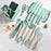 19Pcs / Set Silicone Kitchen Utensil Stainless Steel Knife Silicone Spoon Spatula Kit with Storage Bucket (BPA Free, No FDA) - Dark Green - 2