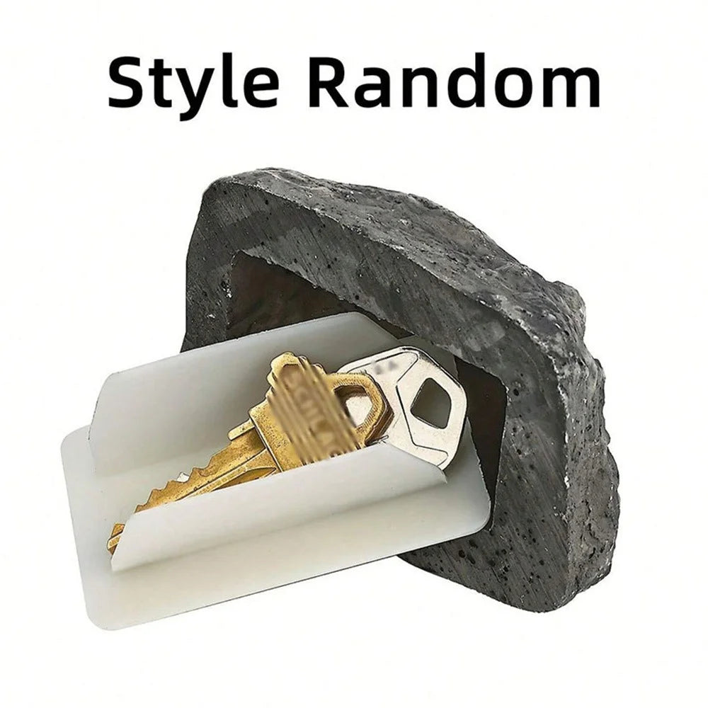 Outdoor Key Hider Home Entrance Realistic Rock Decorative Garden Stone Safe Box - 2