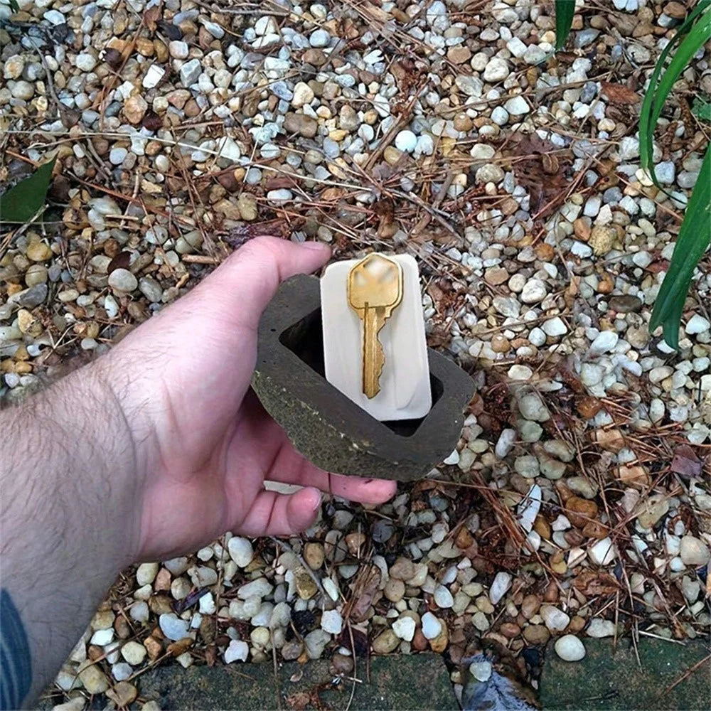 Outdoor Key Hider Home Entrance Realistic Rock Decorative Garden Stone Safe Box - 5