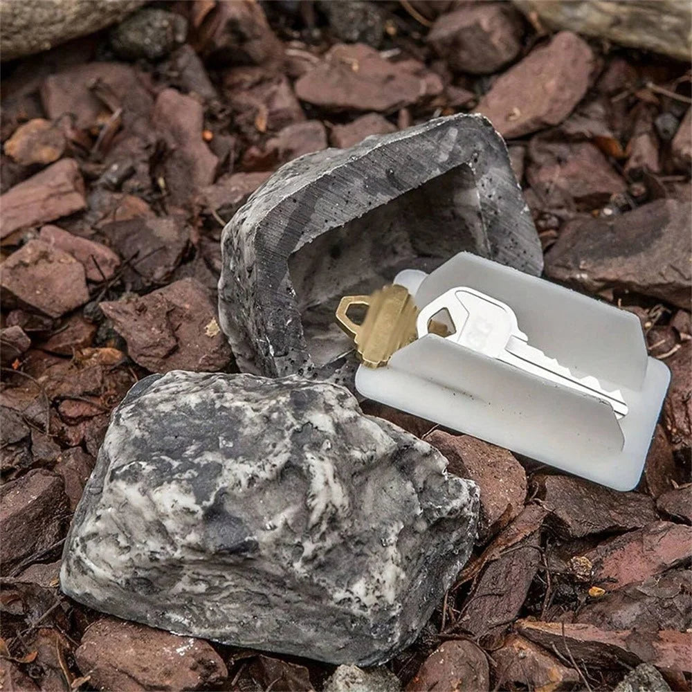 Outdoor Key Hider Home Entrance Realistic Rock Decorative Garden Stone Safe Box - 6