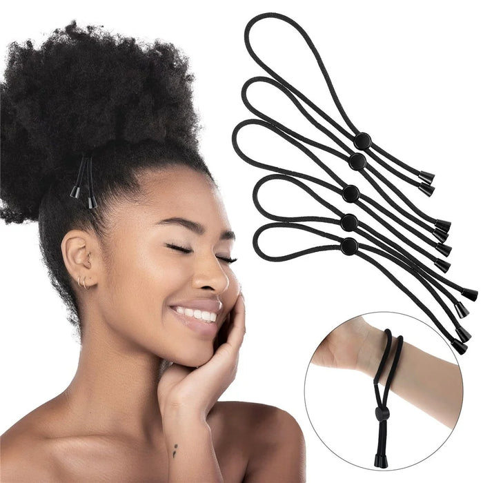6Pcs Adjustable Headband Elastic Hair Ties Versatile Styling Tool for Curly Afro Hair - 2