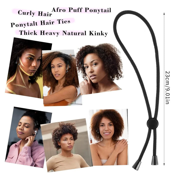 6Pcs Adjustable Headband Elastic Hair Ties Versatile Styling Tool for Curly Afro Hair - 3
