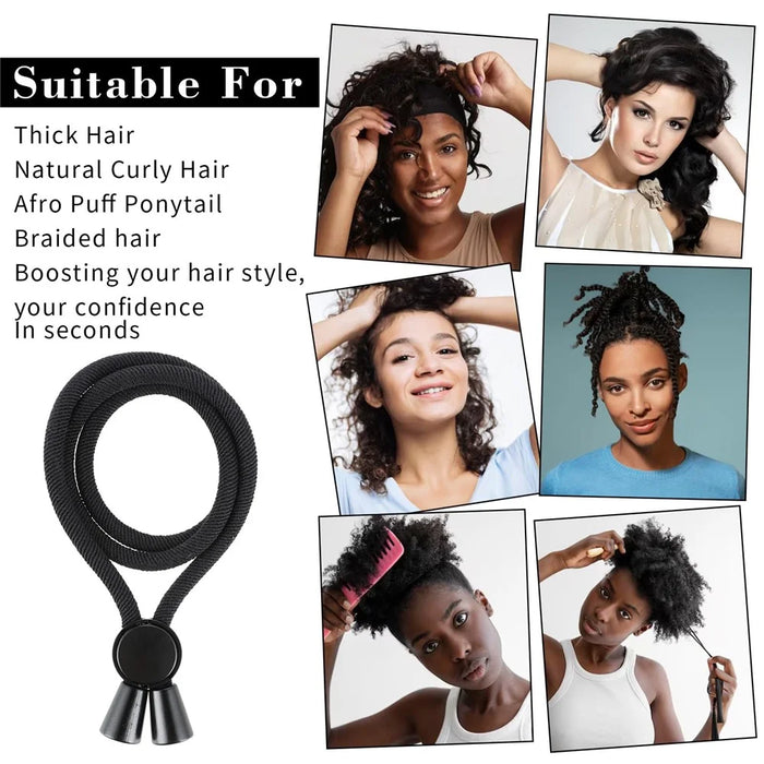 6Pcs Adjustable Headband Elastic Hair Ties Versatile Styling Tool for Curly Afro Hair - 5
