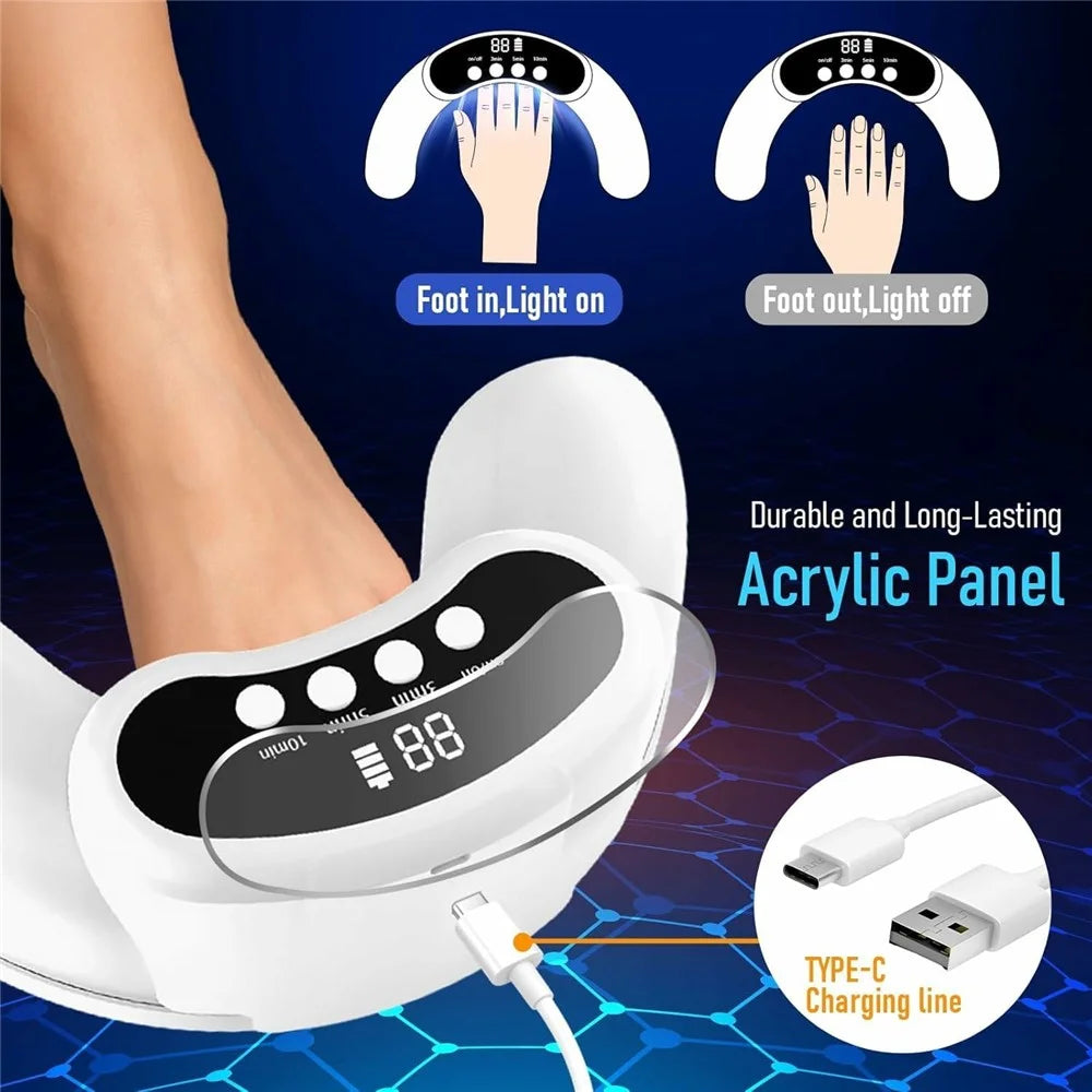 Foldable Fungal Nail Laser Light 30-LED Onychomycosis Repair Toenail Fingernail Care Device, 22 Blue + 8 Red LEDs - 5
