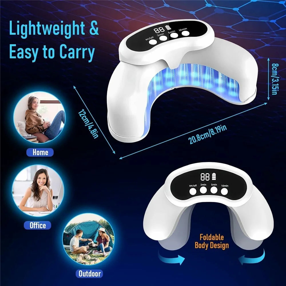 Foldable Fungal Nail Laser Light 30-LED Onychomycosis Repair Toenail Fingernail Care Device, 22 Blue + 8 Red LEDs - 6