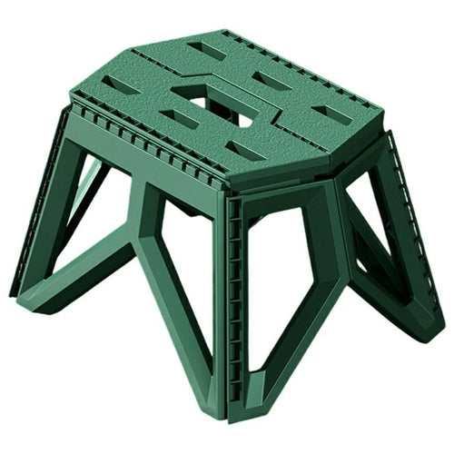 Portable Folding Stool Outdoor Camping Fishing Travel Picnic Thick PP Compact Chair, Short Type - Green - 1