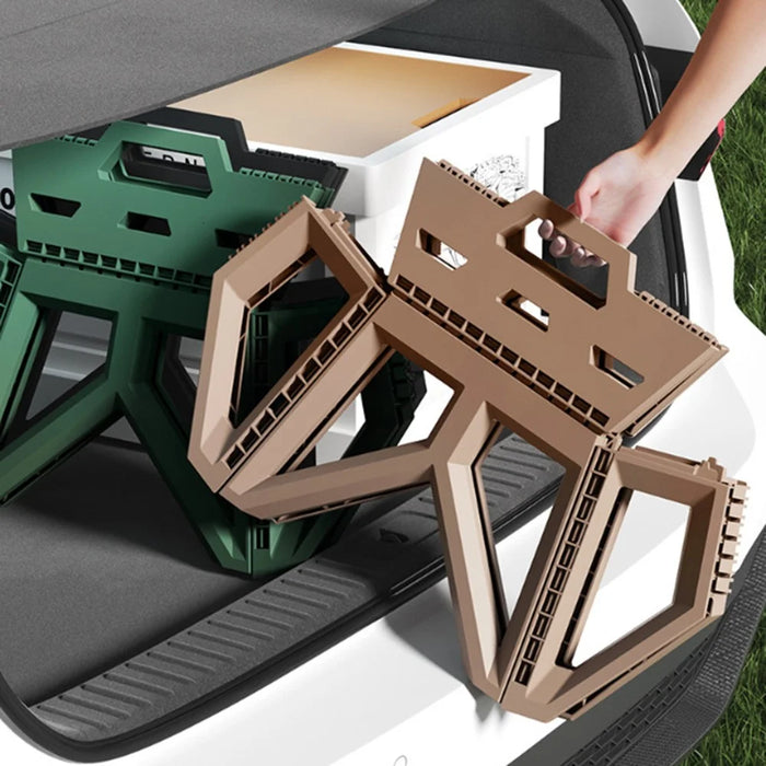 Portable Folding Stool Outdoor Camping Fishing Travel Picnic Thick PP Compact Chair, High Type - Green - 6