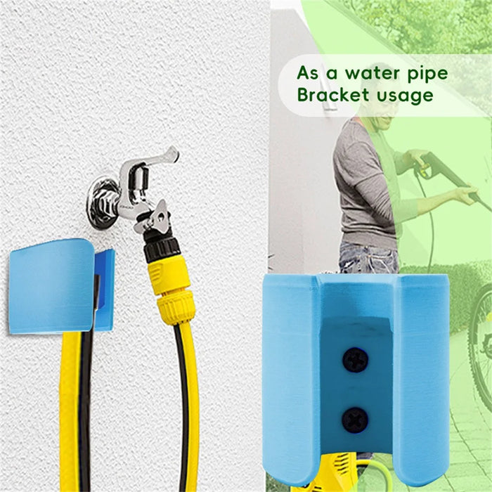 Outdoor Hose Holder Garden Wall Fence Mounted Water Pipe Fixing Plastic Bracket - 2