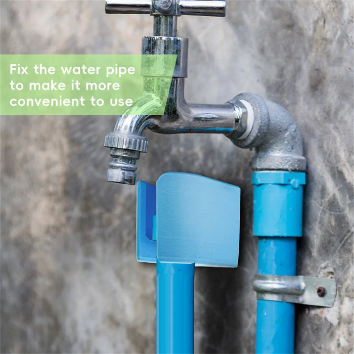 Outdoor Hose Holder Garden Wall Fence Mounted Water Pipe Fixing Plastic Bracket - 4