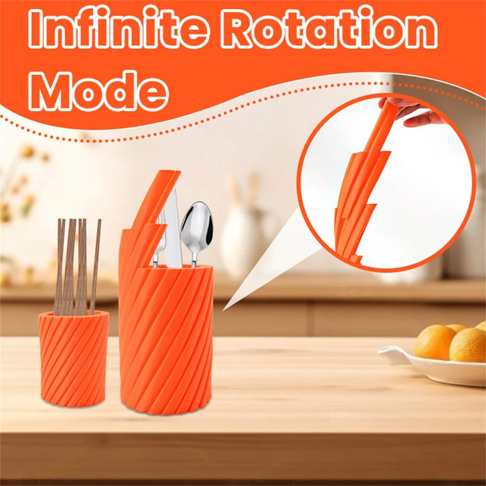 Creative Rotating Stress Relief Plastic Vase Pen Holder 3D Design Desktop Organizer, Size S - 3