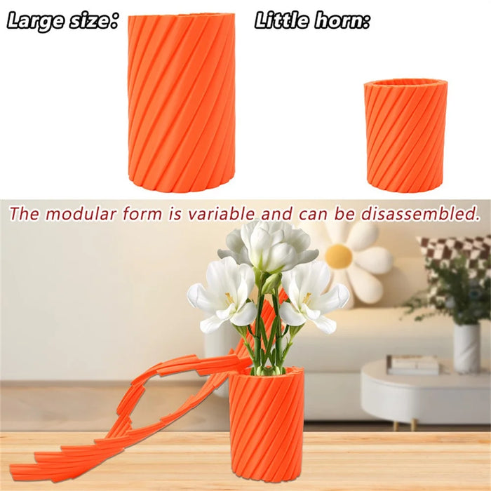 Creative Rotating Stress Relief Plastic Vase Pen Holder 3D Design Desktop Organizer, Size L - 4